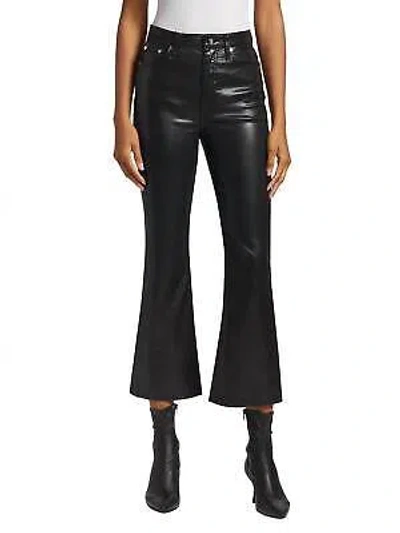 Pre-owned Rag & Bone Casey Coated High-rise Ankle Flare Jean For Women - Size 24 In Black