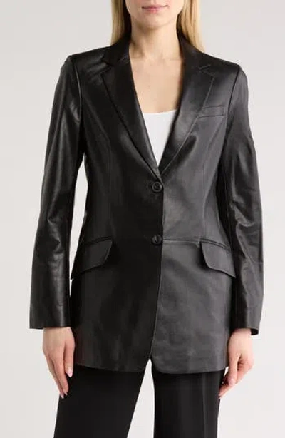Rag & Bone Charles Leather Blazer In Black
