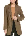Rag & Bone Charles Plaid Wool-blend Blazer In Beige