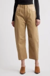 Rag & Bone Charlie High Waist Barrel Leg Pants In Lttan