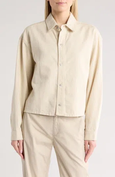 Rag & Bone Charlie Cropped Shirt In Ecru