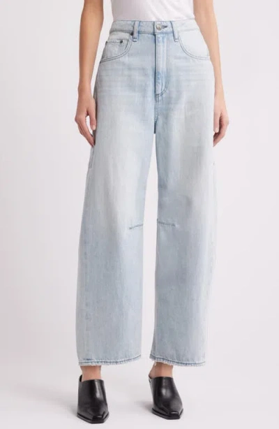 Rag & Bone Miramar Sofie Wide-leg Mid-rise Cotton-jersey Trousers In Meadowblue