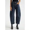 Rag & Bone Charlie Quilted High-rise Barrel Jeans In Karina Ltd