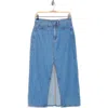 Rag & Bone Clarie Denim Midi Skirt In Mediumwash
