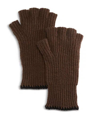 Rag & Bone Clarkson Fingerless Gloves In Slate Brown
