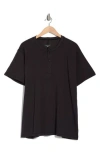 Rag & Bone Classic Cotton Slub Jersey Henley In Black