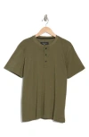 Rag & Bone Classic Cotton Slub Jersey Henley In Darkarmy