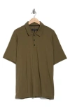 Rag & Bone Classic Cotton Slub Jersey Polo In Darkarmy