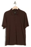 Rag & Bone Classic Cotton Slub Jersey Polo In Espresso