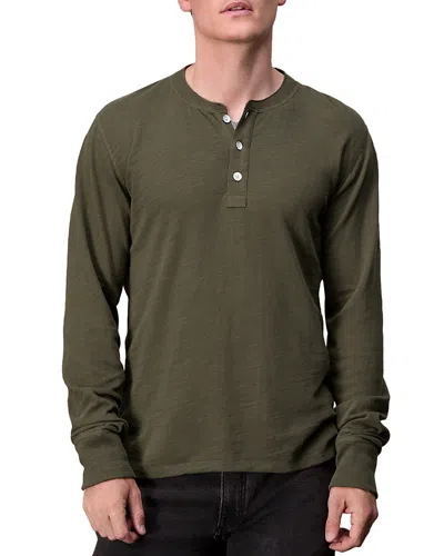 Rag & Bone Classic Flame Henley Tee In Forgreen