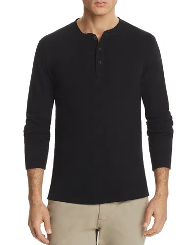 Rag & Bone Classic Flame Henley Tee In Jet Black