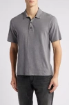 Rag & Bone Classic Flame Polo Shirt In Dark Grey