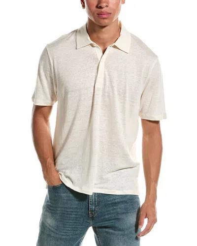 Rag & Bone Classic Linen Polo Shirt In White