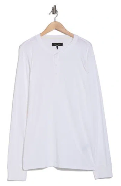 Rag & Bone Classic Long Sleeve Slubbed Henley In White