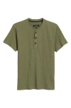 Rag & Bone Classic Short Sleeve Henley In Green