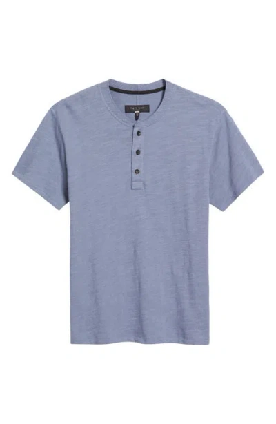 Rag & Bone Classic Short Sleeve Henley In Sea Grey