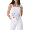 Rag & Bone White Clem Lace-trim Poplin Tank Top In White