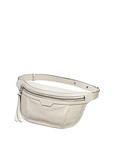 Rag & Bone Commuter Leather Belt Bag In Antique White/silver