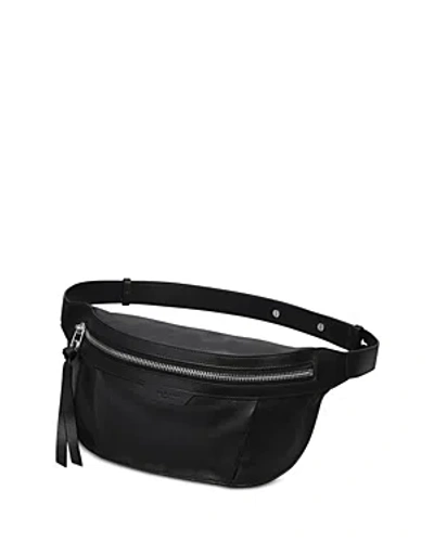 Rag & Bone Commuter Leather Belt Bag In Black/silver