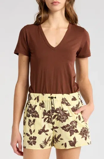 Rag & Bone Core V-neck T-shirt In Morel