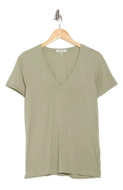 Rag & Bone Core V-neck T-shirt In Moss