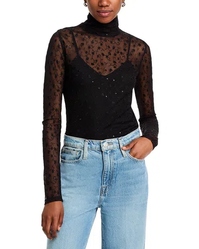 Rag & Bone Dahlia Turtleneck Top In Black