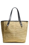 Rag & Bone Daily Straw Tote In Natural Black