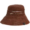 Rag & Bone Daisie Packable Straw Hat In Toffee