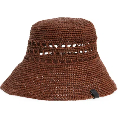 Rag & Bone Daisie Packable Straw Hat In Toffee