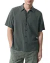 Rag & Bone Dalton Dobby Short Sleeve Button-up Shirt In Dark Gray