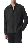 Rag & Bone Dalton Dobby Plaid Shirt In Black