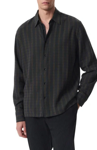Rag & Bone Dalton Dobby Plaid Shirt In Black