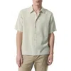 Rag & Bone Dalton Dobby Short Sleeve Button-up Shirt In Light Grey