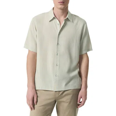 Rag & Bone Dalton Dobby Short Sleeve Button-up Shirt In Light Grey