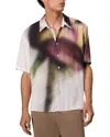 Rag & Bone Dalton Printed Camp Shirt In White Red Rose