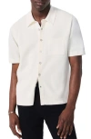 Rag & Bone Dalton Short Sleeve Knit Cotton Blend Button-up Shirt