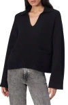 Rag & Bone Danica Wool & Cashmere-blend Polo Sweater In Black