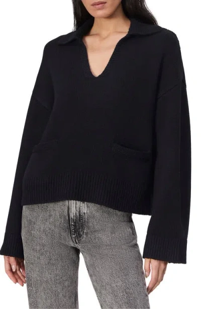 Rag & Bone Danica Wool & Cashmere-blend Polo Sweater In Black