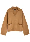 Rag & Bone Danica Wool-blend Polo Jumper In Camel
