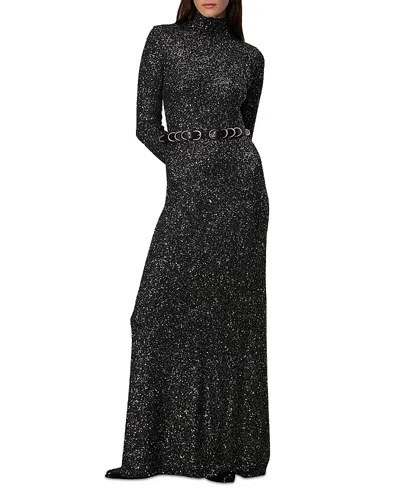 Rag & Bone Danni Sequined Open Back Maxi Dress In Black