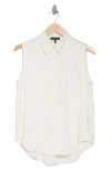 Rag & Bone Darla Sleeveless Satin Button-up Shirt In Offwht