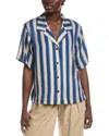Rag & Bone Women's Declan Silk Striped Camp Shirt In Blue