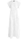Rag & Bone Delancy Broderie Anglaise Ramie Maxi Dress In White