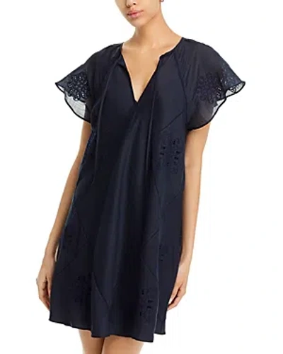 Rag & Bone Embroidered Delancy Mini Dress In Navy