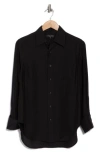Rag & Bone Delphine Silk Blend Shirt In Black