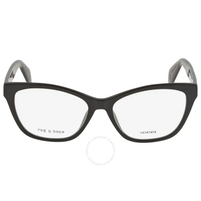 Rag & Bone Rag And Bone Demo Cat Eye Ladies Eyeglasses Rnb3039 008a 54/16 In Black / Grey