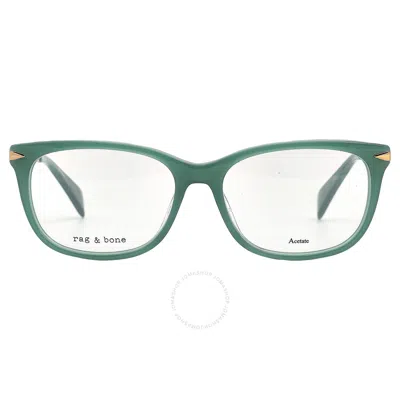 Rag & Bone Rag And Bone Demo Rectangular Ladies Eyeglasses Rnb3006 01ed 54 In Green