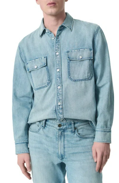 Rag & Bone Men's Denim-print Cpo Shirt In Fletcher