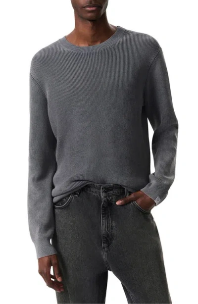 Rag & Bone Dexter Acid Wash Crewneck Sweater In Ink Blue
