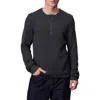 Rag & Bone Dexter Washed Organic Cotton Henley In Dark Grey